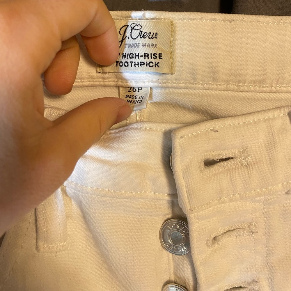 Jcrew High rise toothpick white 26P